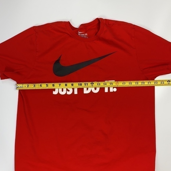 Nike Red Black Swoosh Just Do It Athletic Cut Tshirt XL - Picture 3 of 6